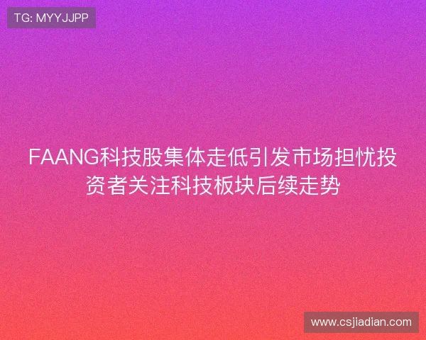 FAANG科技股集体走低引发市场担忧投资者关注科技板块后续走势 FAANG科技股集体走低引发市场担忧投资者关注科技板块后续走势